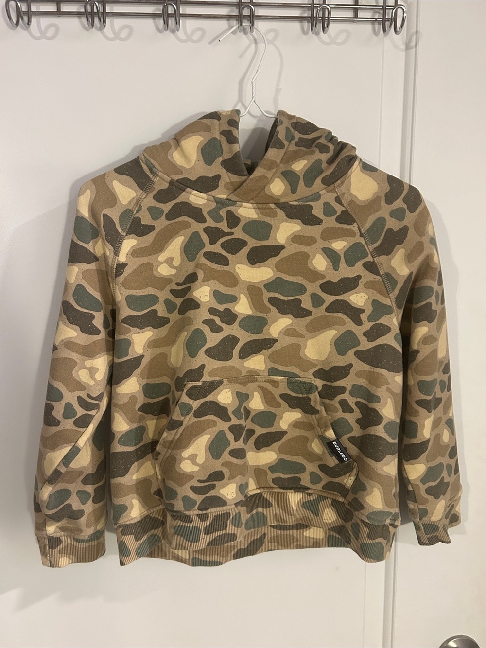 BURLEBO Kids Camo Hoodie - Tan & Green